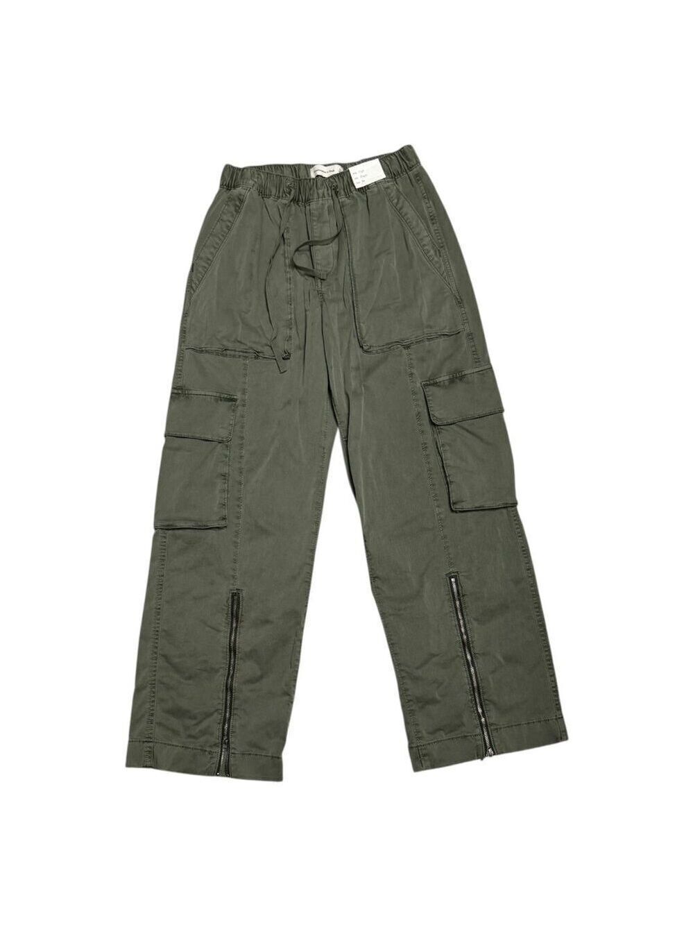 ABERCROMBIE & FITCH High Rise BAGGY Army Green Cargo Wide Leg Pants NWT Womens S